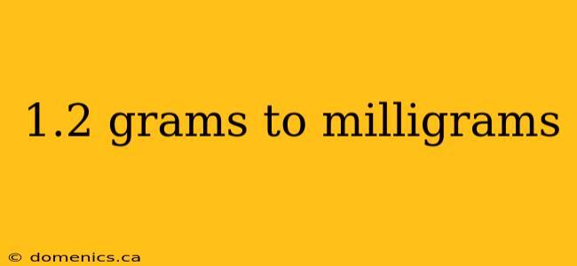 1.2 grams to milligrams