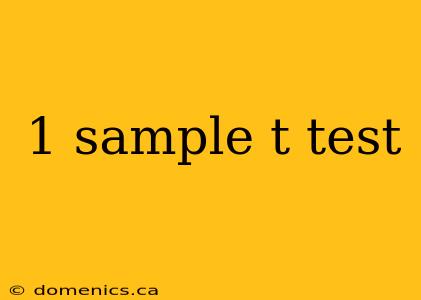 1 sample t test