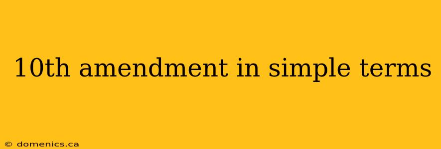 10th amendment in simple terms