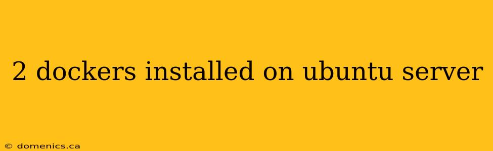 2 dockers installed on ubuntu server