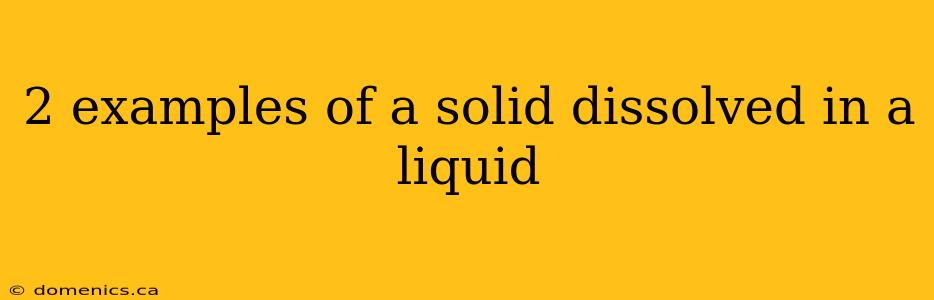 2 examples of a solid dissolved in a liquid