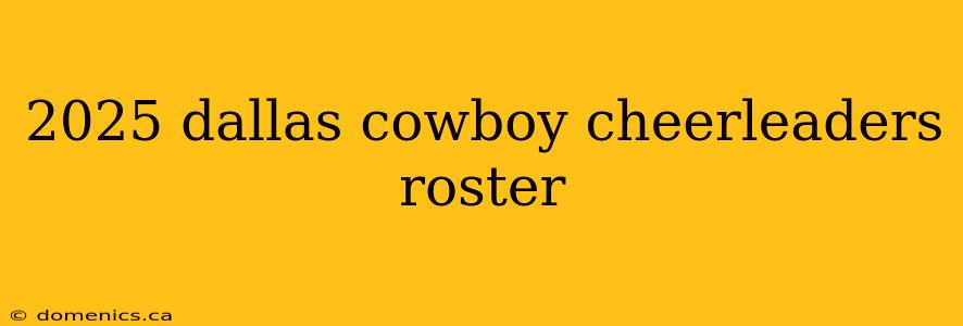 2025 dallas cowboy cheerleaders roster