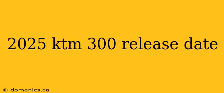 2025 ktm 300 release date