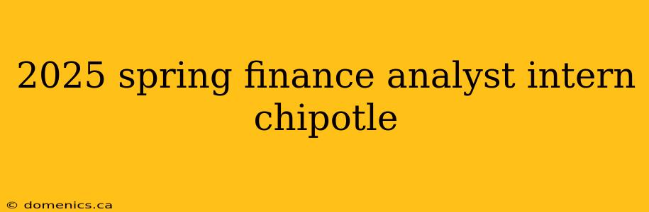 2025 spring finance analyst intern chipotle