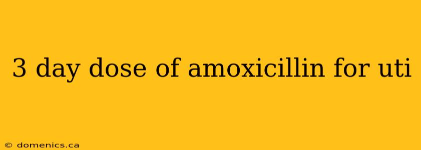 3 day dose of amoxicillin for uti