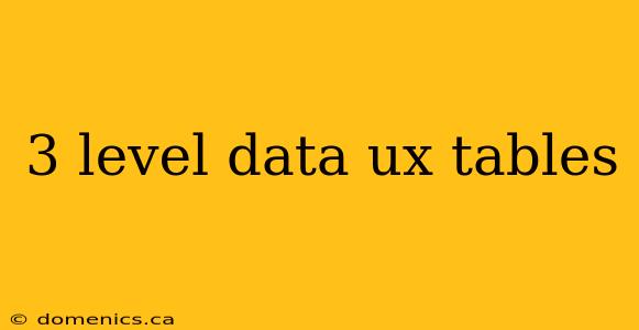 3 level data ux tables