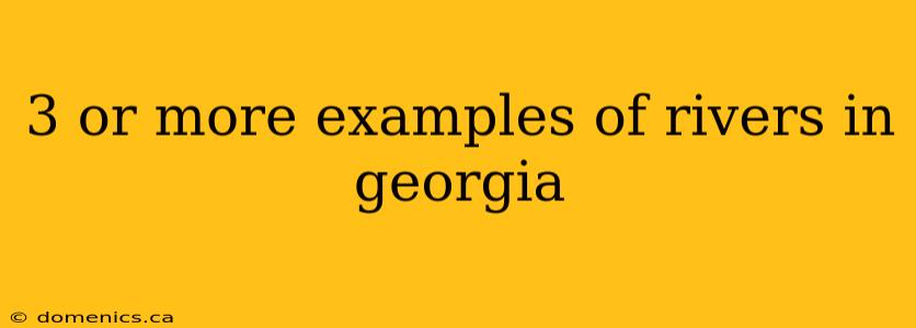 3 or more examples of rivers in georgia