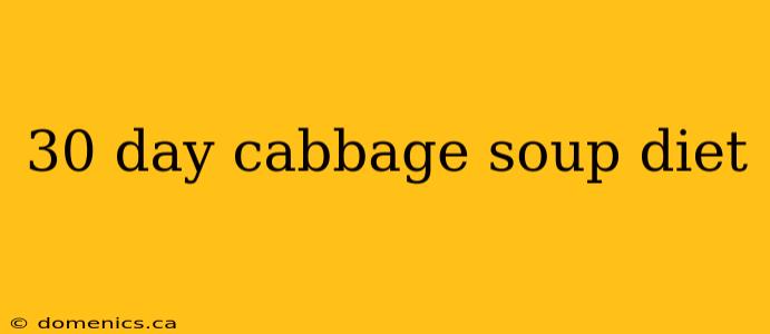 30 day cabbage soup diet