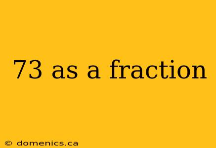 73 as a fraction