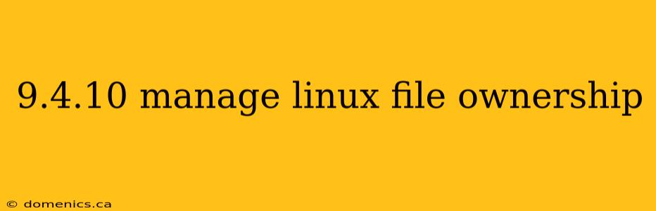 9.4.10 manage linux file ownership