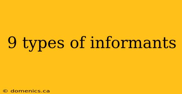 9 types of informants