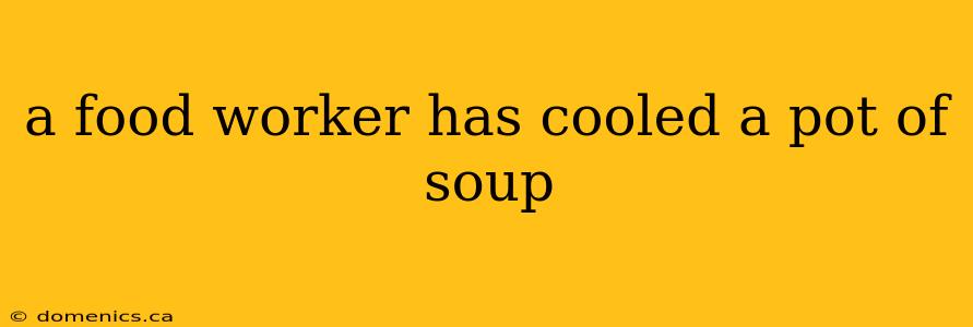 a food worker has cooled a pot of soup