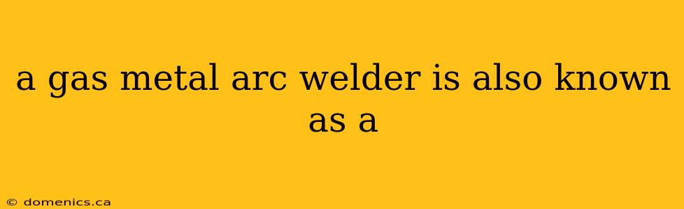 a gas metal arc welder is also known as a