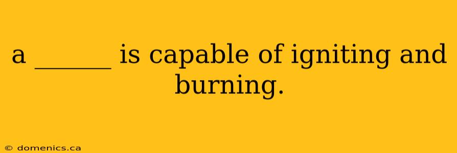 a ______ is capable of igniting and burning.