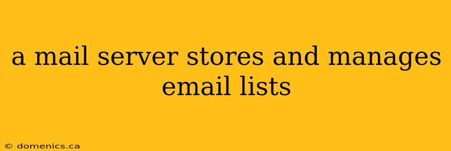 a mail server stores and manages email lists