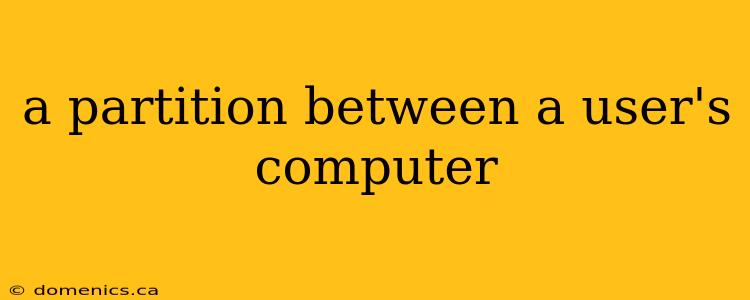 a partition between a user's computer