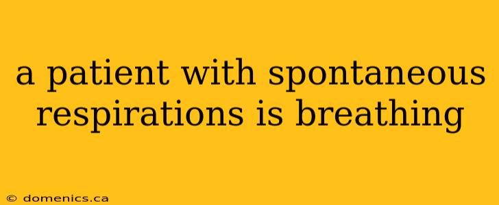 a patient with spontaneous respirations is breathing