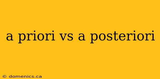 a priori vs a posteriori