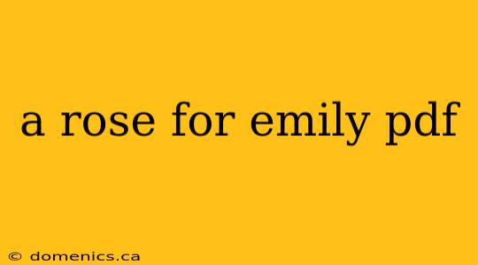 a rose for emily pdf