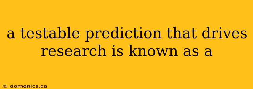 a testable prediction that drives research is known as a