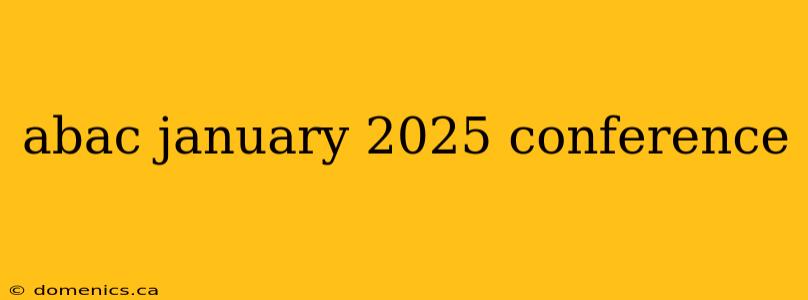 abac january 2025 conference