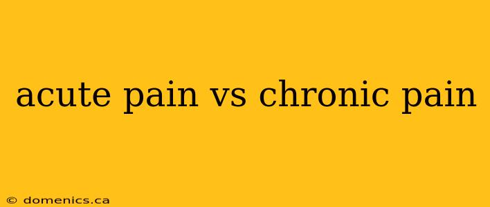 acute pain vs chronic pain