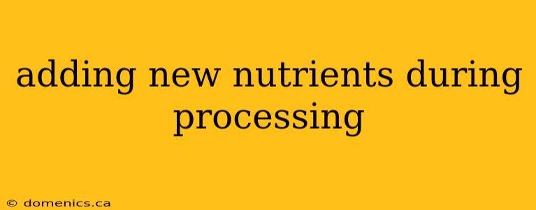 adding new nutrients during processing