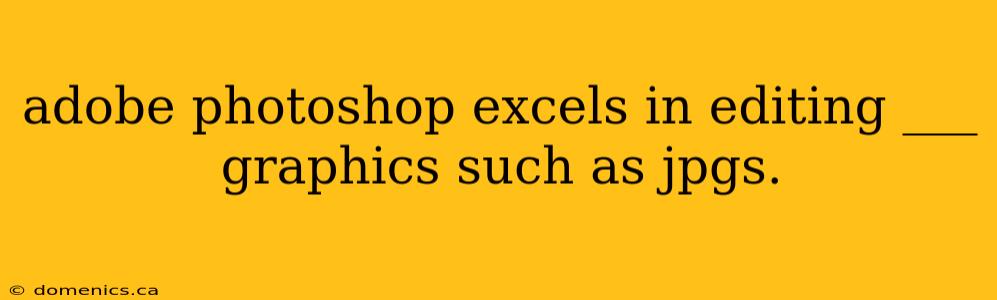 adobe photoshop excels in editing ___ graphics such as jpgs.