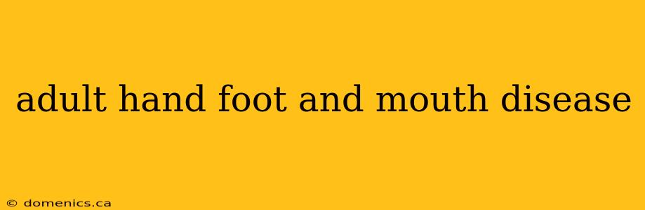 adult hand foot and mouth disease