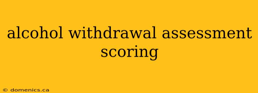 alcohol withdrawal assessment scoring