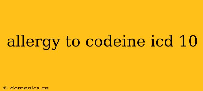 allergy to codeine icd 10