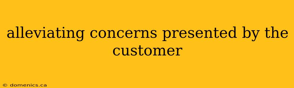 alleviating concerns presented by the customer