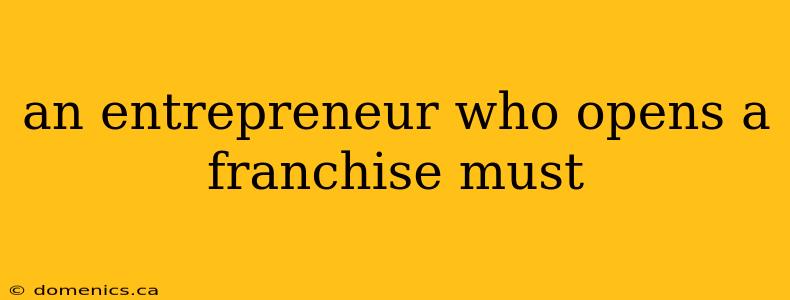 an entrepreneur who opens a franchise must