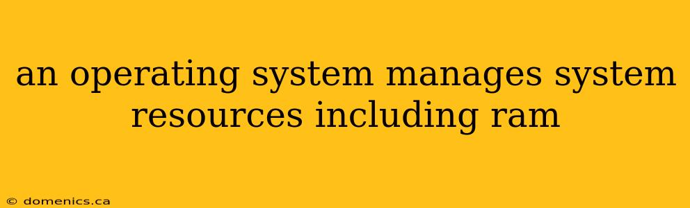 an operating system manages system resources including ram