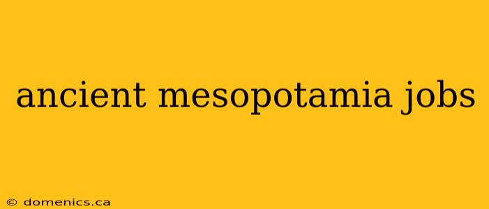 ancient mesopotamia jobs