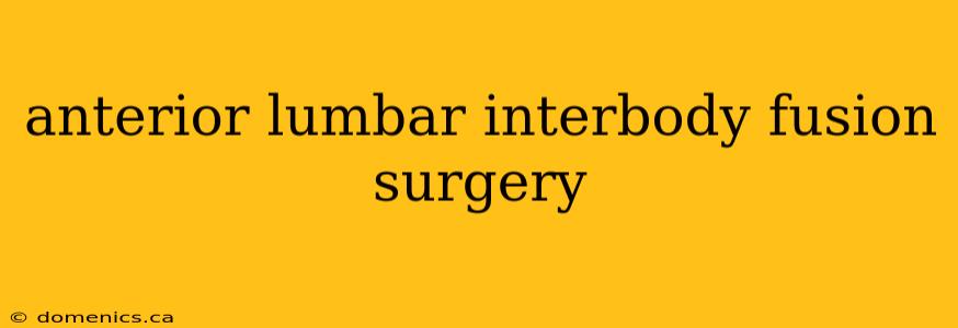 anterior lumbar interbody fusion surgery