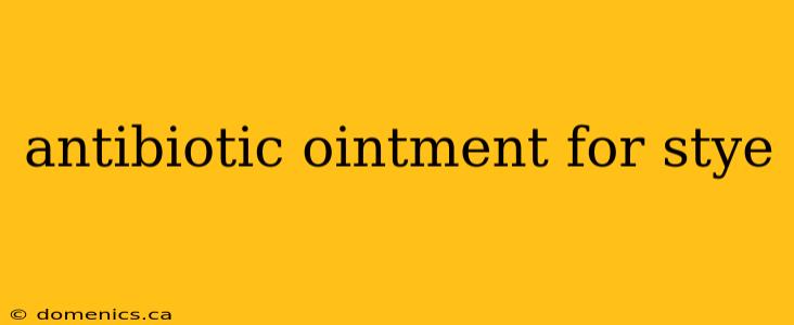 antibiotic ointment for stye