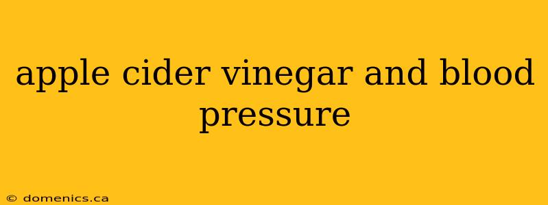 apple cider vinegar and blood pressure