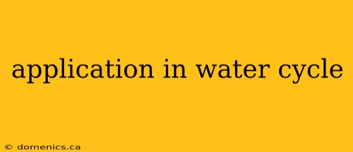 application in water cycle