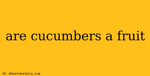 are cucumbers a fruit