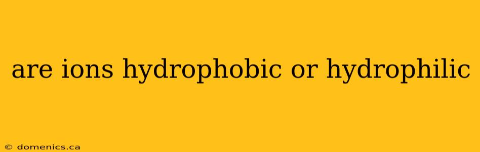 are ions hydrophobic or hydrophilic