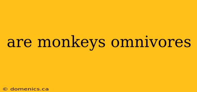 are monkeys omnivores