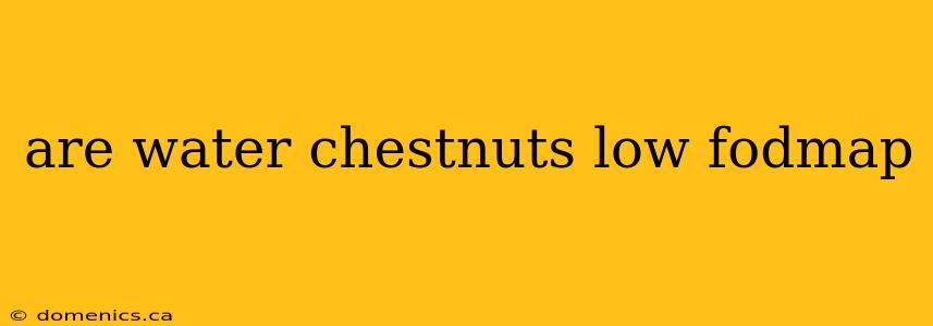 are water chestnuts low fodmap