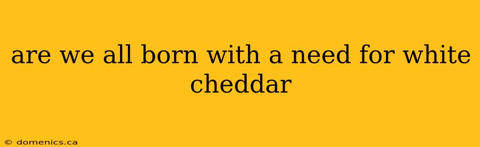 are we all born with a need for white cheddar