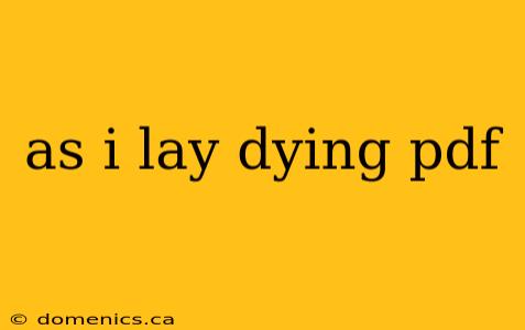 as i lay dying pdf