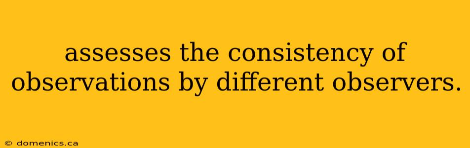 assesses the consistency of observations by different observers.