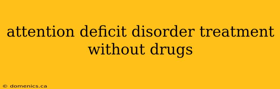 attention deficit disorder treatment without drugs