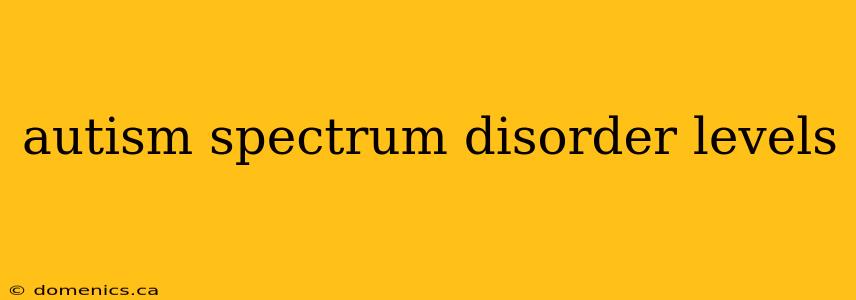 autism spectrum disorder levels