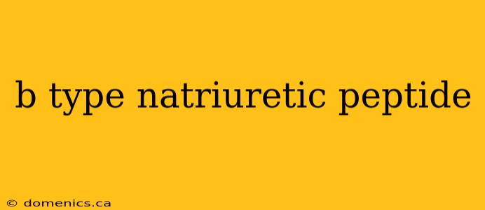 b type natriuretic peptide