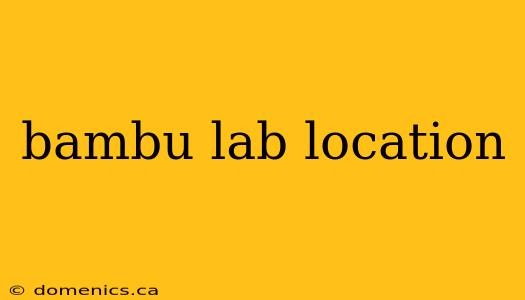 bambu lab location